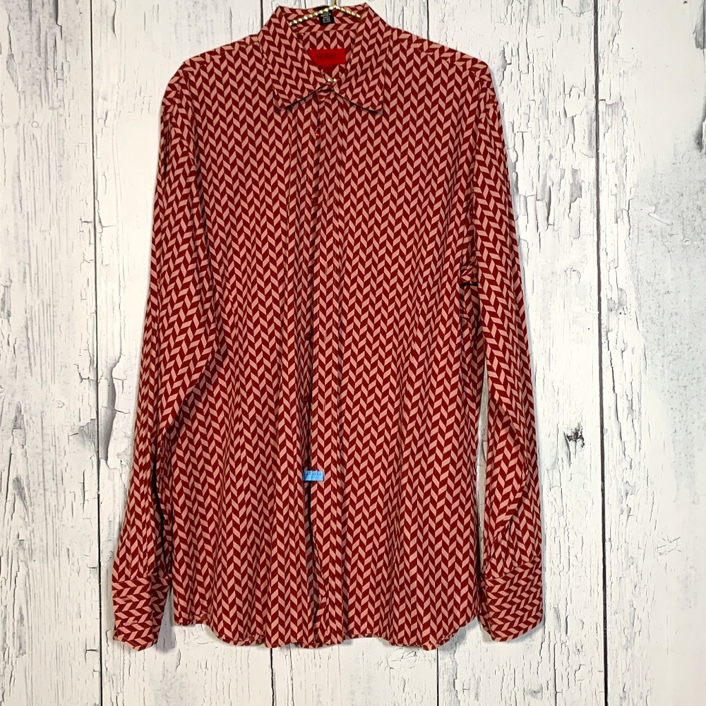 Hugo Boss Men Casual Button Down Shirt XXL EUC